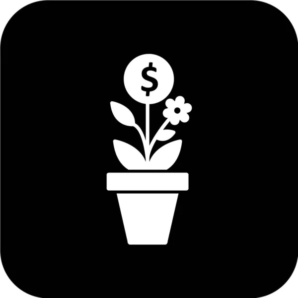 Ikone Der Geldpflanze Vektorillustration — Stockvektor
