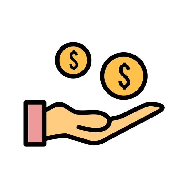 Hand Hält Geld Icon Vektor Illustration — Stockvektor