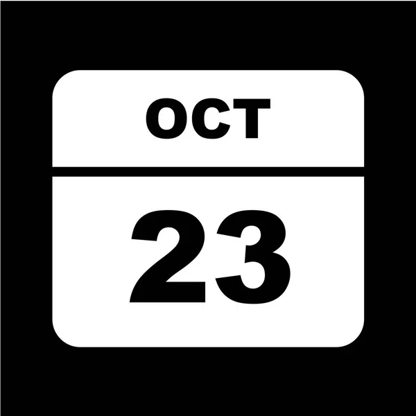 Calendario Con Fecha Octubre — Vector de stock