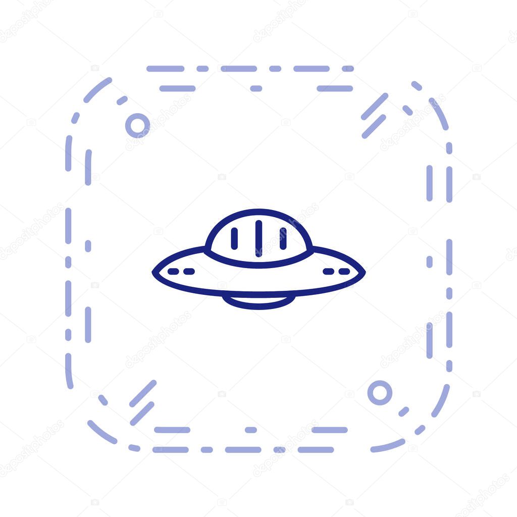 vector illustration, simple icon of alien space ship 