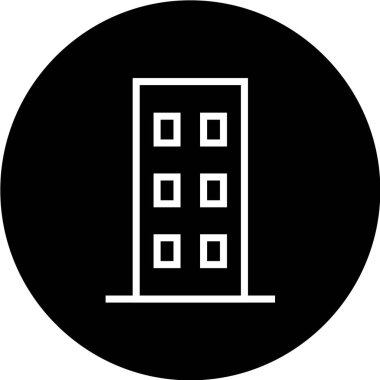 Siyah arkaplanda bina simgesi