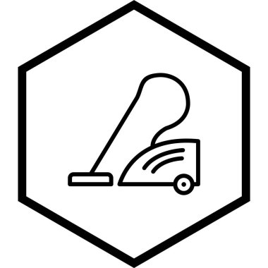 Süpürge Temizleme Simgesi Moda Biçiminde İzole Arkaplan 