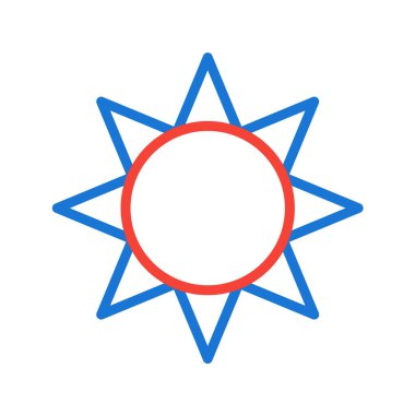 güneş ikonu vektörü, düz dizayn