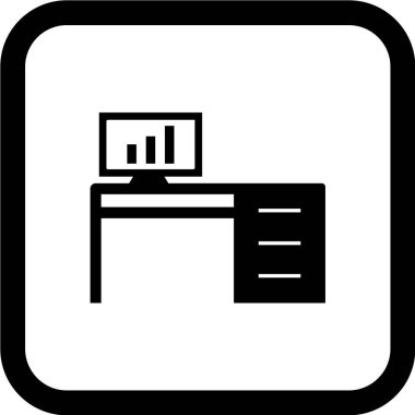 Ofis Tablosu Simgesi Moda Biçiminde İzole Arkaplan  