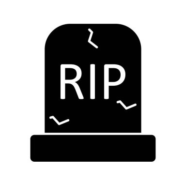 Mezar ikonu. Cadılar Bayramı gece sembolü. vektör illüstrasyonu