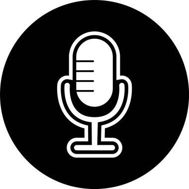 Moda Biçimli Mikrofon Simgesi İzole Arkaplan 