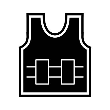 Mermi geçirmez Jecket Simgesi Moda Biçimli İzole Arkaplan