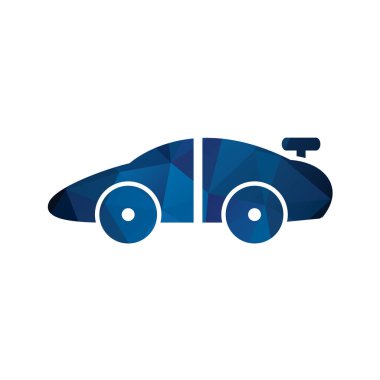 beyaz arkaplan vektör illüstrasyonunda izole edilmiş çizgi film tarzında araba simgesi