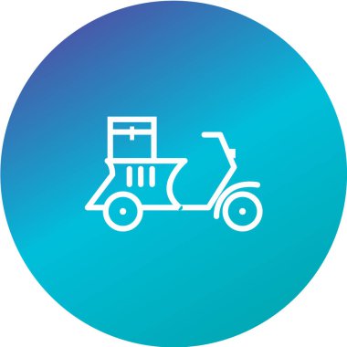 Vektör illüstrasyonu, moto motorun basit simgesi