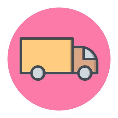 Kamyon Simgesi Moda Biçiminde İzole Arkaplan