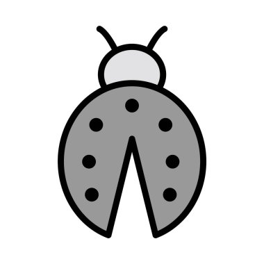 Moda Biçimli Bayan Böcek Simgesi İzole Arkaplan