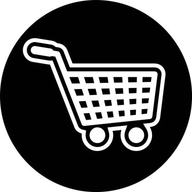 Alışveriş Arabası Simgesi Moda Tarzı İzole Arkaplanda
