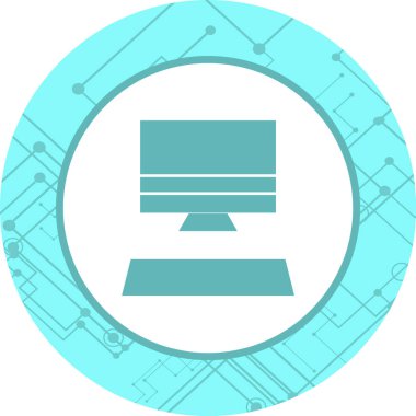 Moda Biçimli Bilgisayar Simgesi İzole Arkaplan