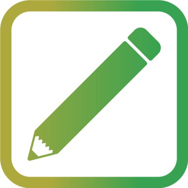 Beyaz arkaplanda izole edilmiş düz biçimdeki kalem simgesi