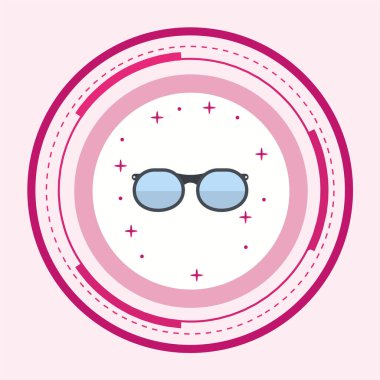 Beyaz arkaplandaki pembe güneş gözlüklerinin vektör çizimi