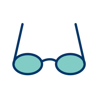 Beyaz arkaplanda siyah renkli gözlük simgesi var. yaz sembolü çizimi.