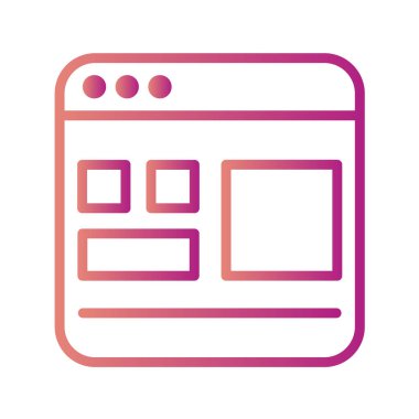 İnternet sayfası düz simgesi, vektör illüstrasyonu