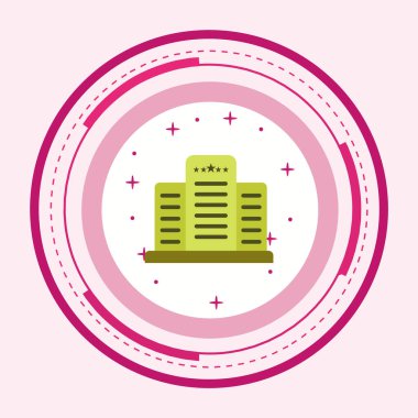 Beş Yıldızlı Otel Simgesi Moda Tarzı İzole Arka Grubunda