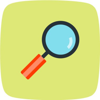 Büyütme cam simgesi, vektör illüstrasyonu