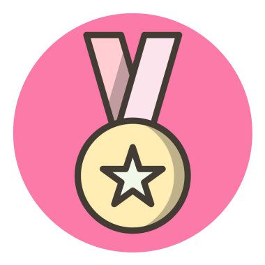 Madalya düz vektör simgesi