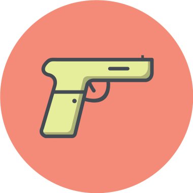 revolver silah ikonu, vektör illüstrasyon