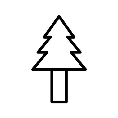 Beyaz arkaplanda ağaç simgesi vektörü izole edildi