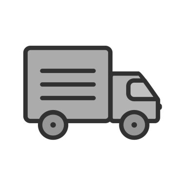 dağıtım kamyonu ikonu vektör çizimi