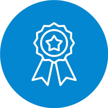 Düz renkli madalya ikonu. vektör illüstrasyonu