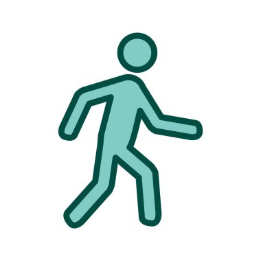 Moda Biçimli Yürüyen Simge İzole Arkaplan