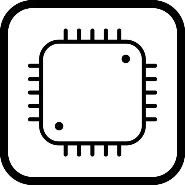 Ícone Processador Estilo Moda Fundo Isolado — Vetor de Stock