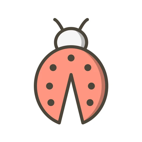 Ladybug Icona Vettore Illustrazione Disegno — Vettoriale Stock
