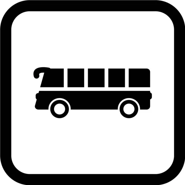 Busz Ikon Fekete Vektor Illusztráció Fehér Háttér — Stock Vector