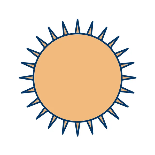 Zon Pictogram Platte Stijl Geïsoleerd Witte Achtergrond Zomer Symbool Vector — Stockvector