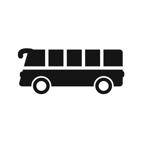 Icono Bus Estilo Negro Aislado Sobre Fondo Blanco Símbolo Transporte — Vector de stock