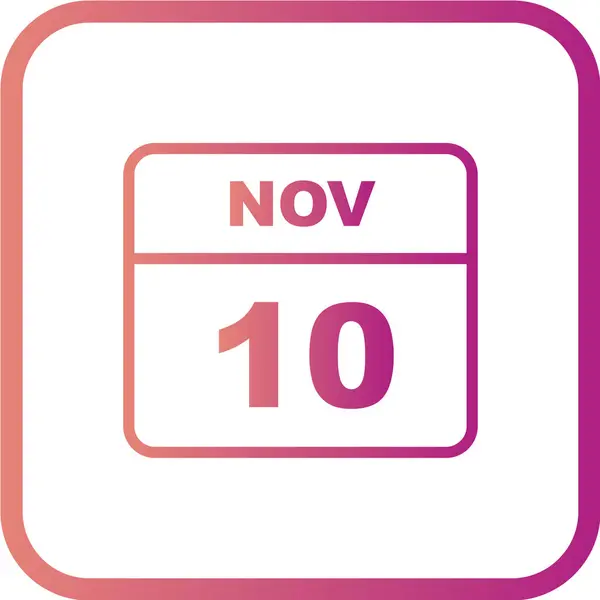 Kalendář Datem Listopad — Stockový vektor
