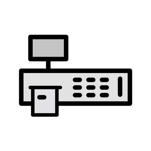 Icono Máquina Facturación Fondo Aislado Estilo Moderno — Archivo Imágenes Vectoriales