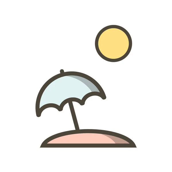 Ilustração Vetor Ícone Guarda Chuva — Vetor de Stock