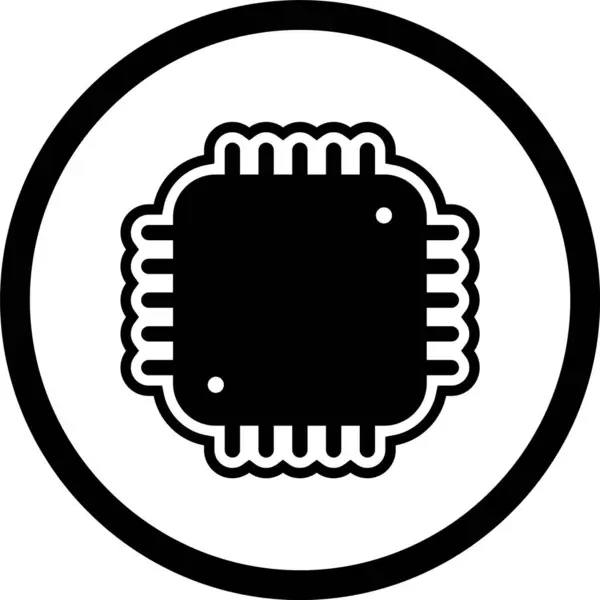 Ikona Procesora Modnym Stylu Odosobnione Tle — Wektor stockowy