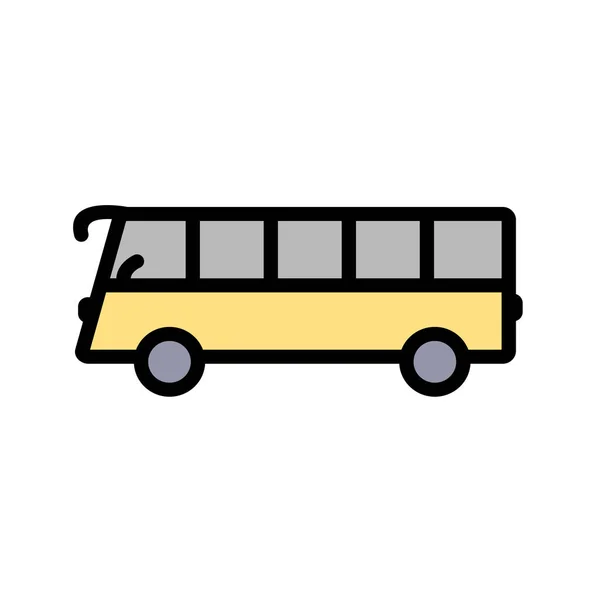 Bus Icon Black Style Isolated White Background Transportation Symbol Vector — Stock Vector