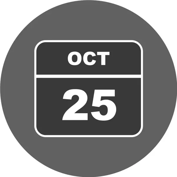 Calendario Con Fecha Octubre — Vector de stock