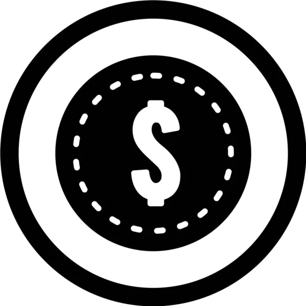 Ikona Wektora Monety Dolara — Wektor stockowy