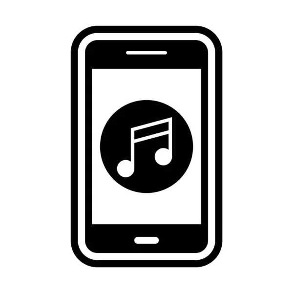 Music Mobile Application Icon Trendigen Stil Isolierten Hintergrund — Stockvektor