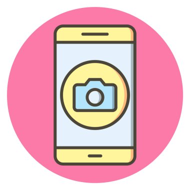 Kamera Mobil Uygulama Simgesi Moda Biçimli İzole Arkaplan