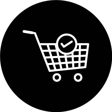 Alışveriş arabası simgesi, vektör illüstrasyonu