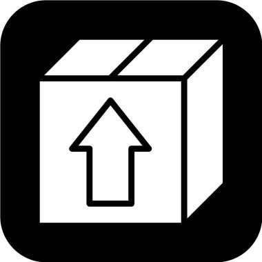 Bir kutu simgesinin vektör illüstrasyonu