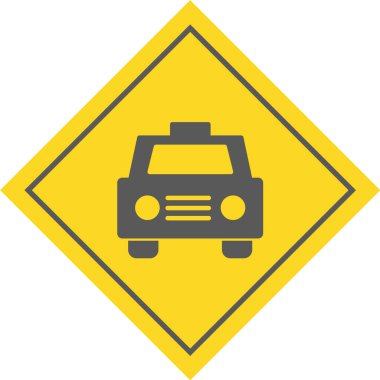 Yol işareti sarı, yeşil ve beyaz