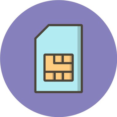 sim kart simgesi, vektör illüstrasyonu