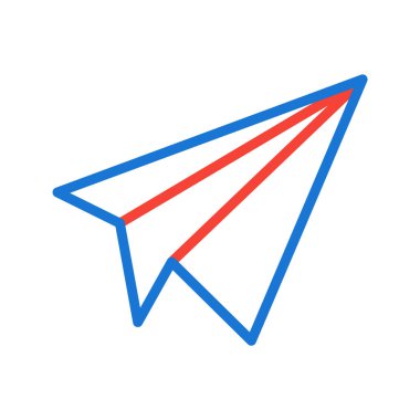 Kağıt Düzlem Simgesi Moda Biçiminde İzole Arkaplan