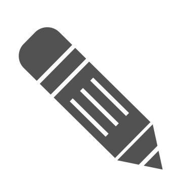 Beyaz arkaplanda izole edilmiş siyah şekildeki kalem simgesi. Kalem sembolü vektör illüstrasyonu.