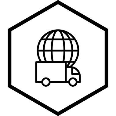 Moda Biçimli Küresel Teslimat Simgesi İzole Arkaplan